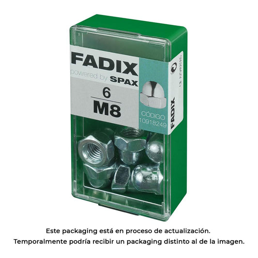 Caixa s 6 unid. porca cega zinco m 8 fadix_0