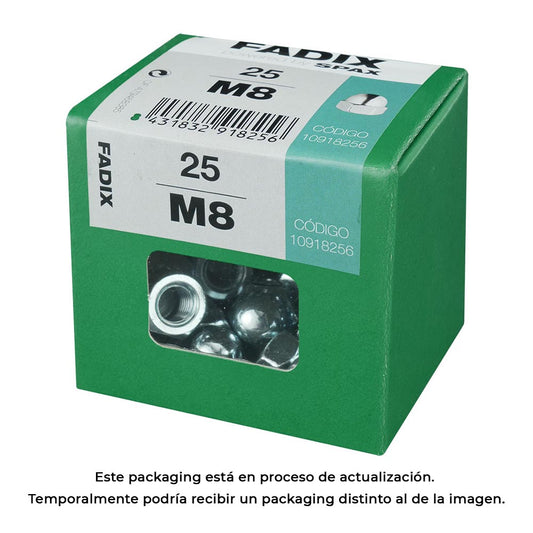 Caixa l 25 unid. porca cega zinco m 8 fadix_0