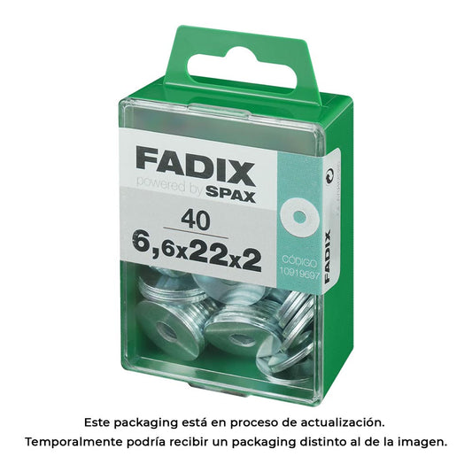 Caixa m 40 unid. anilha larga zinco 6,6x22x2mm fadix_0