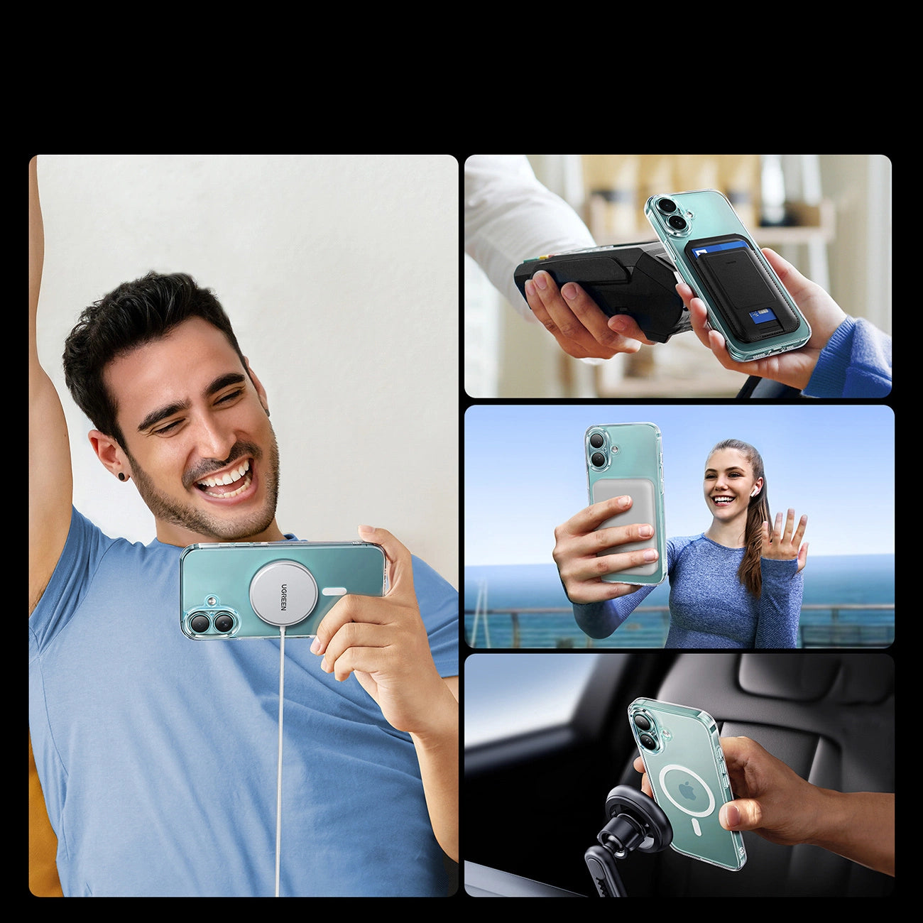 Ugreen Classy Clear Magnetic Case with MagSafe for iPhone 16 Plus - Clear_3