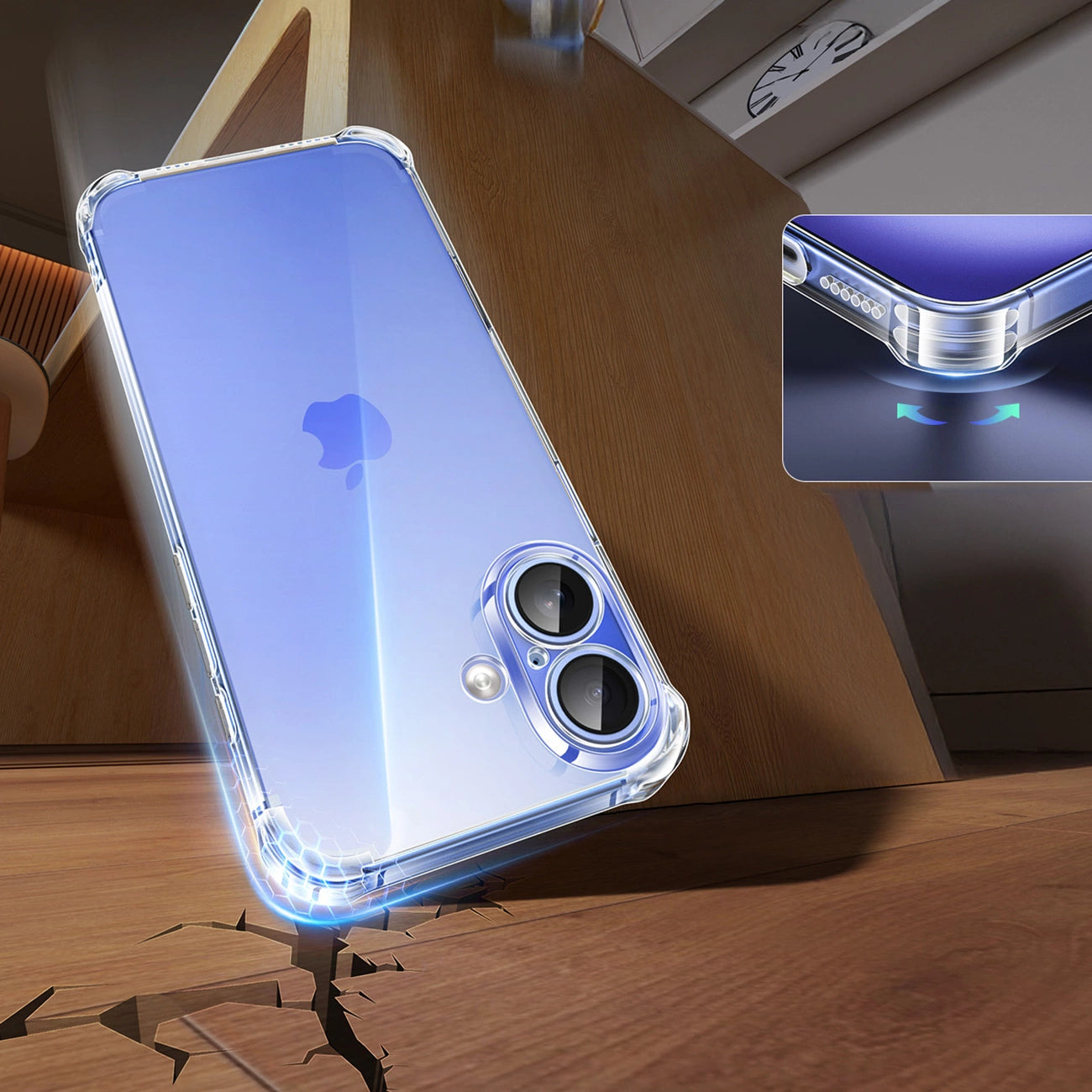 Ugreen Bright Cushion CA101 Case for iPhone 16 Plus - Clear_6