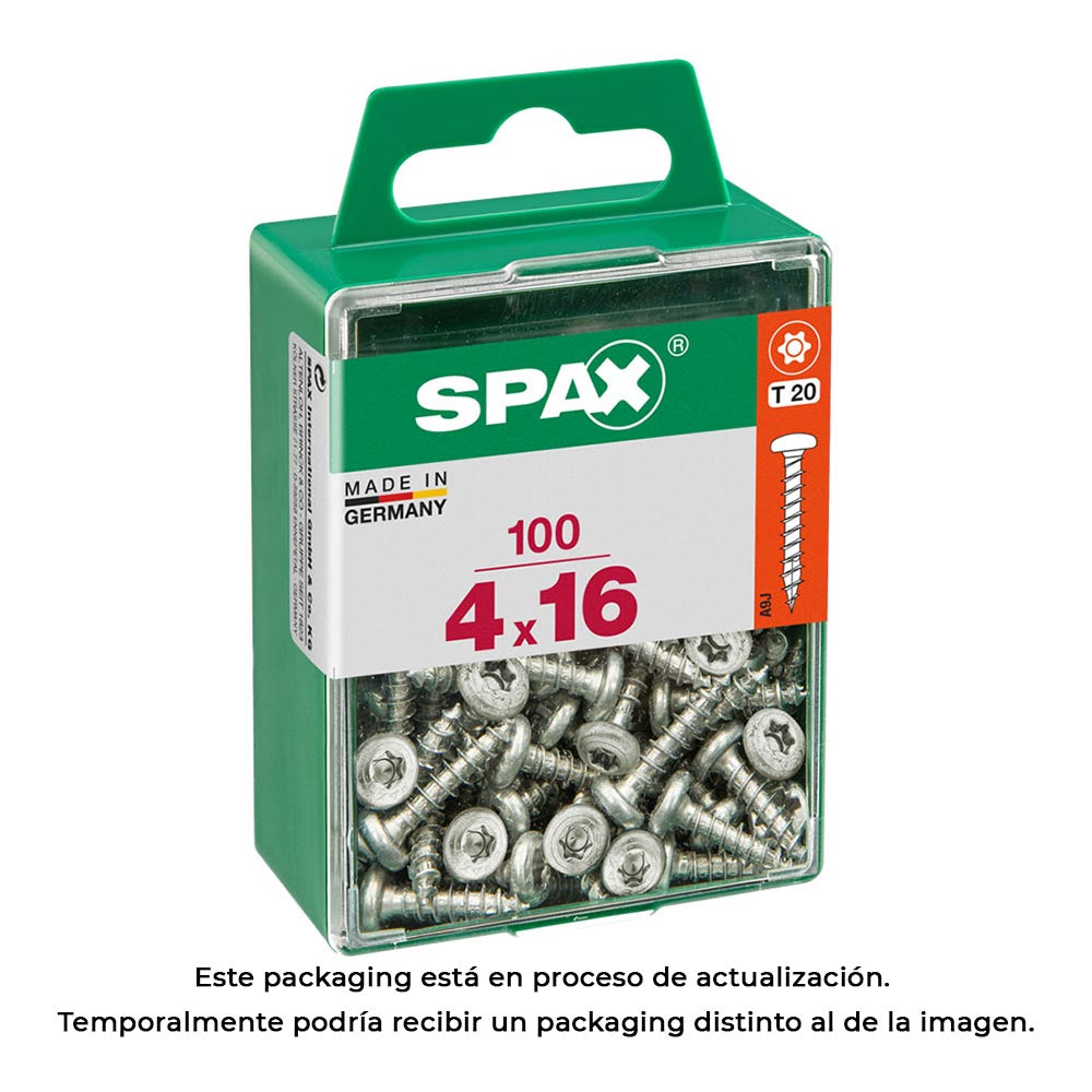 Caixa 100 unid. parafuso madeira spax cab. redonda wirox 4,0x16mm spax_0