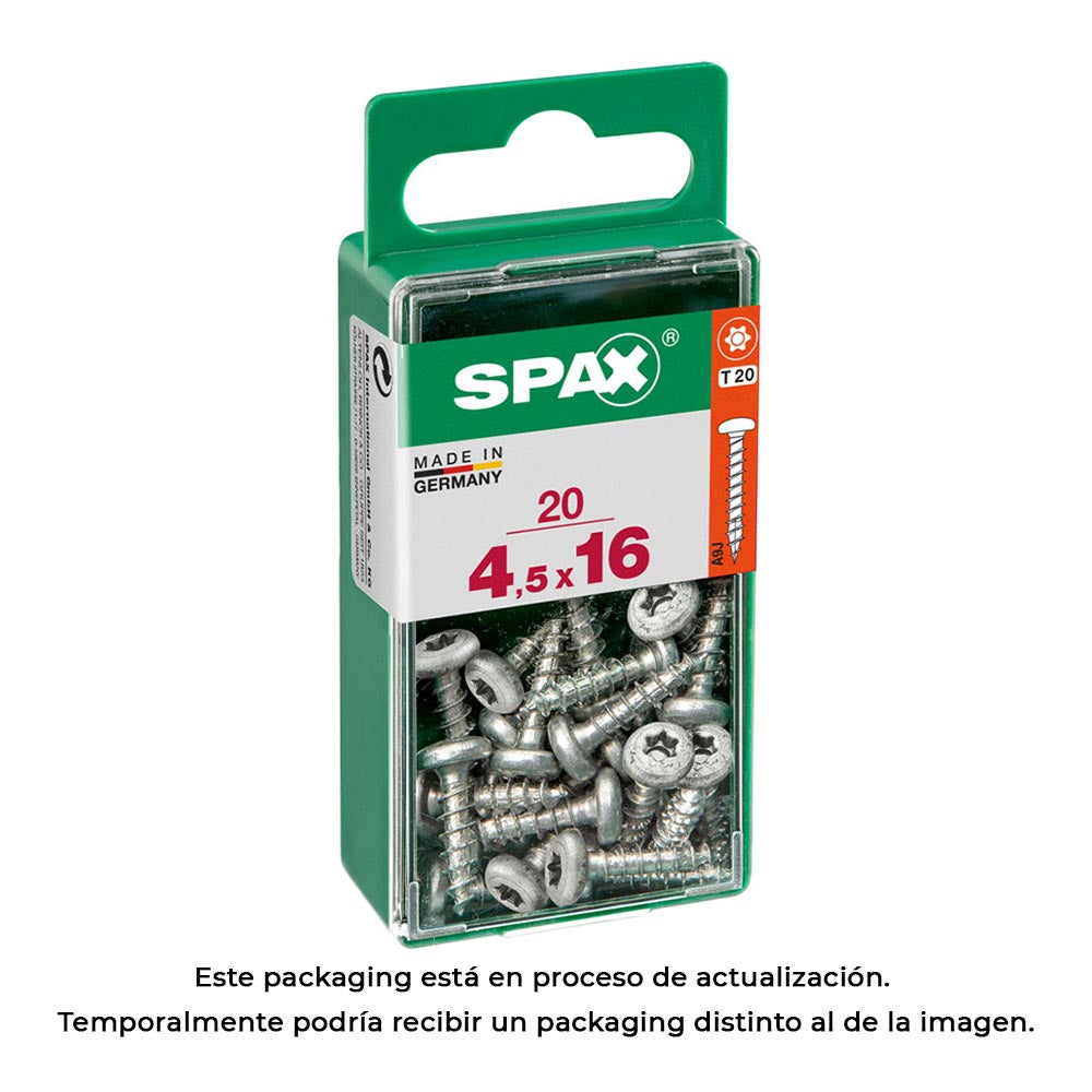 Caixa 20 unid. parafuso madeira spax cab. redonda wirox 4,5x16mm spax_0