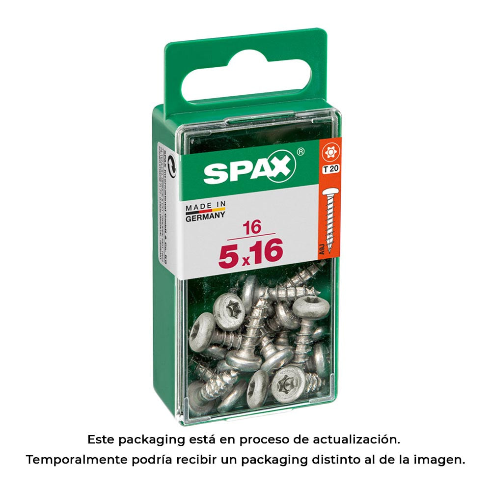 Caixa 16 unid. parafuso madeira spax cab. redonda wirox 5,0x16mm spax_0