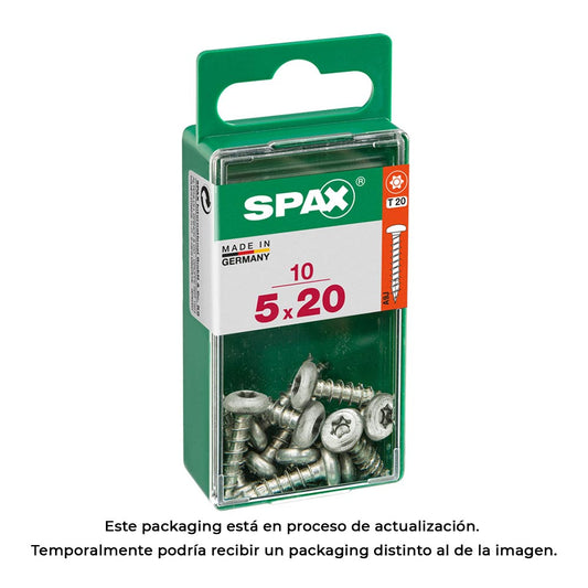Caixa 10 unid. parafuso madeira spax cab. redonda wirox 5,0x20mm spax_0