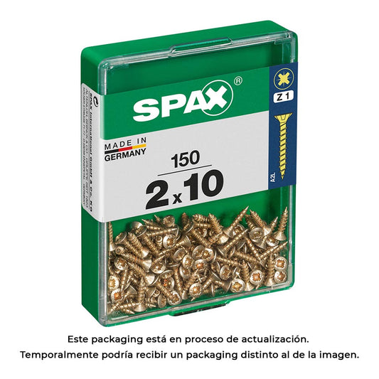 Caixa 150 unid. parafuso madeira spax cabeza plana yellox 2,0x10mm spax_0
