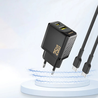 Dudao A26T GaN 25W USB-A, USB-C Charger - Black_2