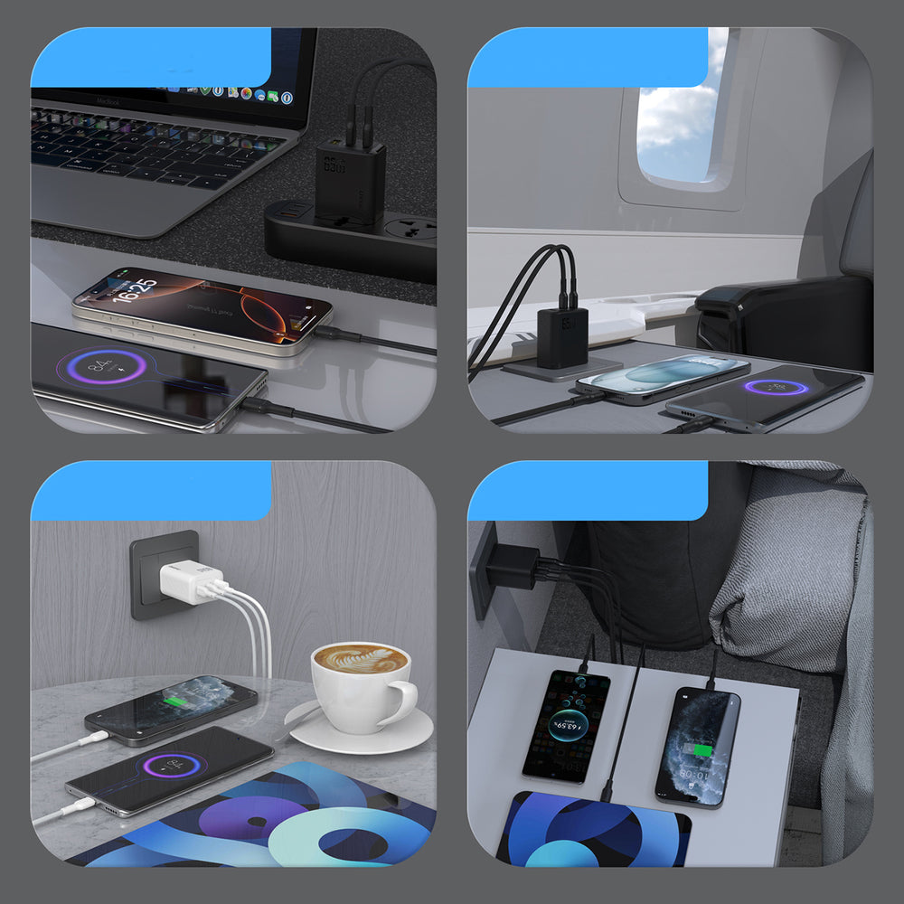 Dudao A29 65W GaN Wall Charger 2 x USB-C + 1 x USB-A - Black_5