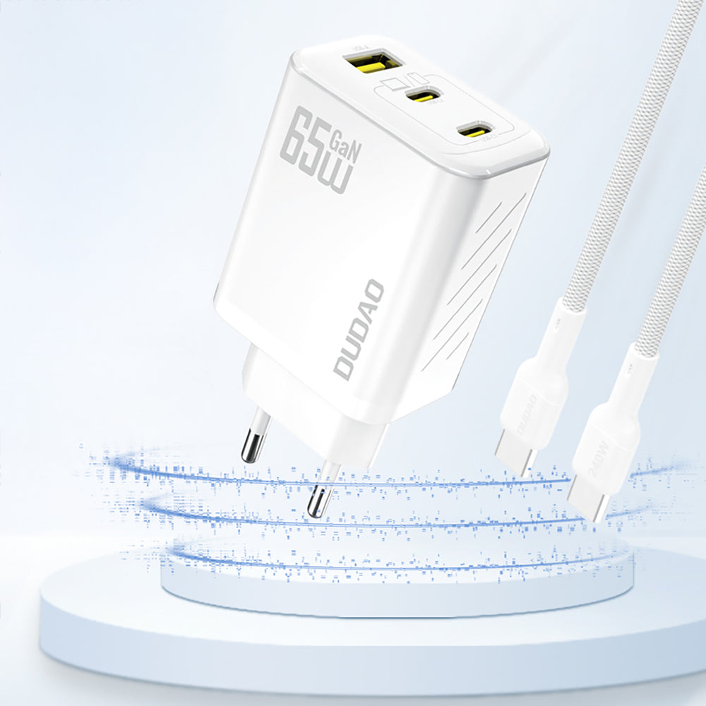 Dudao A29 65W GaN Wall Charger 2 x USB-C + 1 x USB-A - White_1