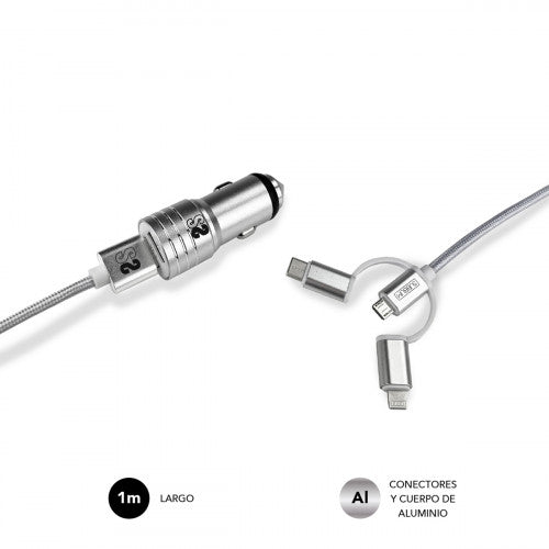 SUBBLIM SUB-CHG-4CC001 cargador de dispositivo móvil Universal Plata Encendedor de cigarrillos Carga rápida Auto_3