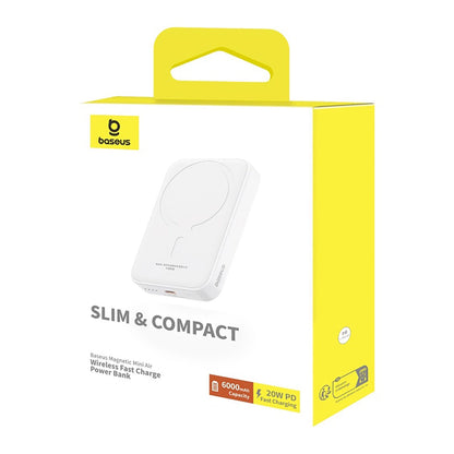 Baseus Magnetic Mini Air PPCXM06A 6000mAh 20W Power Bank with Simple Series USB-C Cable - White_9