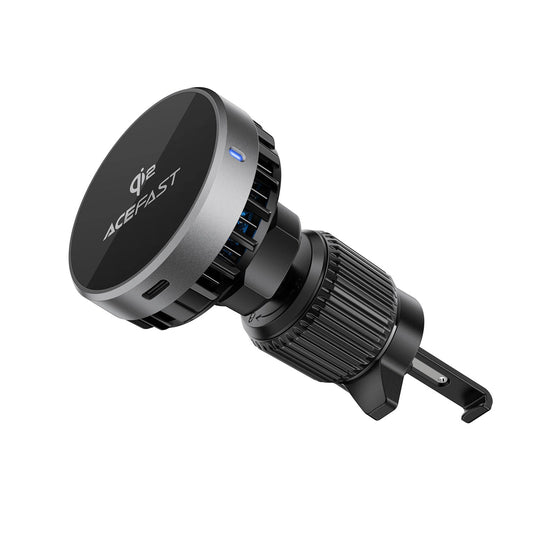 Acefast D40 Car Holder with Qi2 15W Magnetic Charger for Air Vent - Black_0