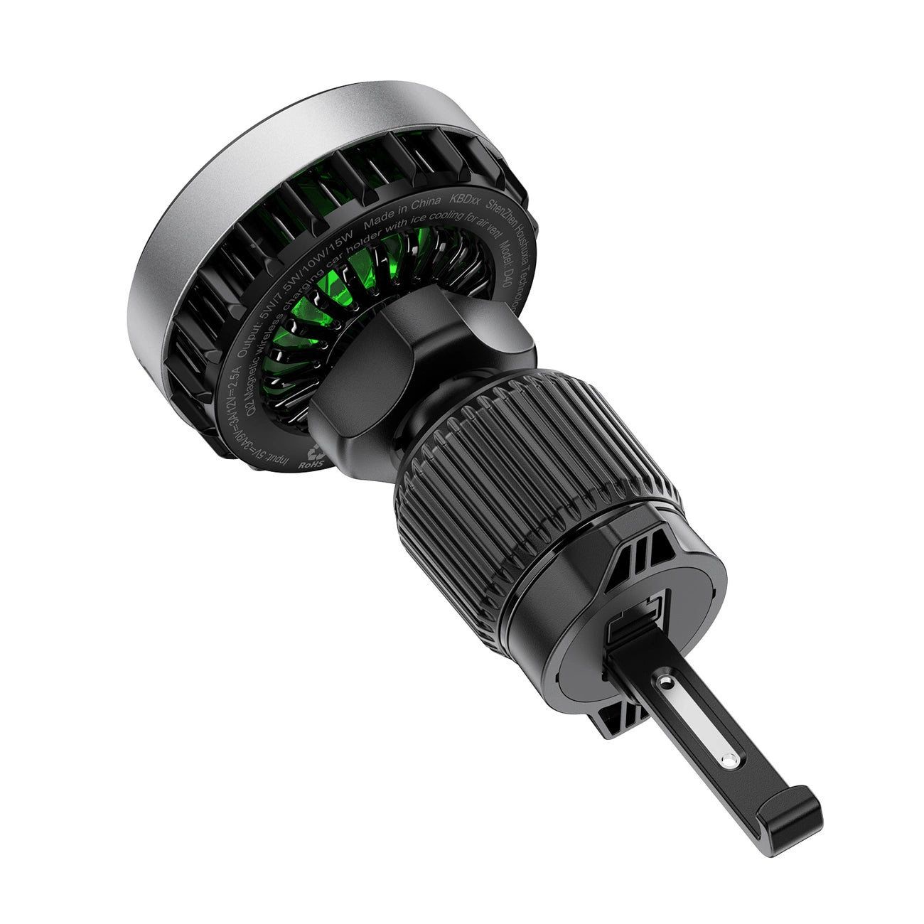 Acefast D40 Car Holder with Qi2 15W Magnetic Charger for Air Vent - Black_1