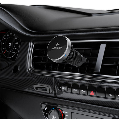 Acefast D40 Car Holder with Qi2 15W Magnetic Charger for Air Vent - Black_5