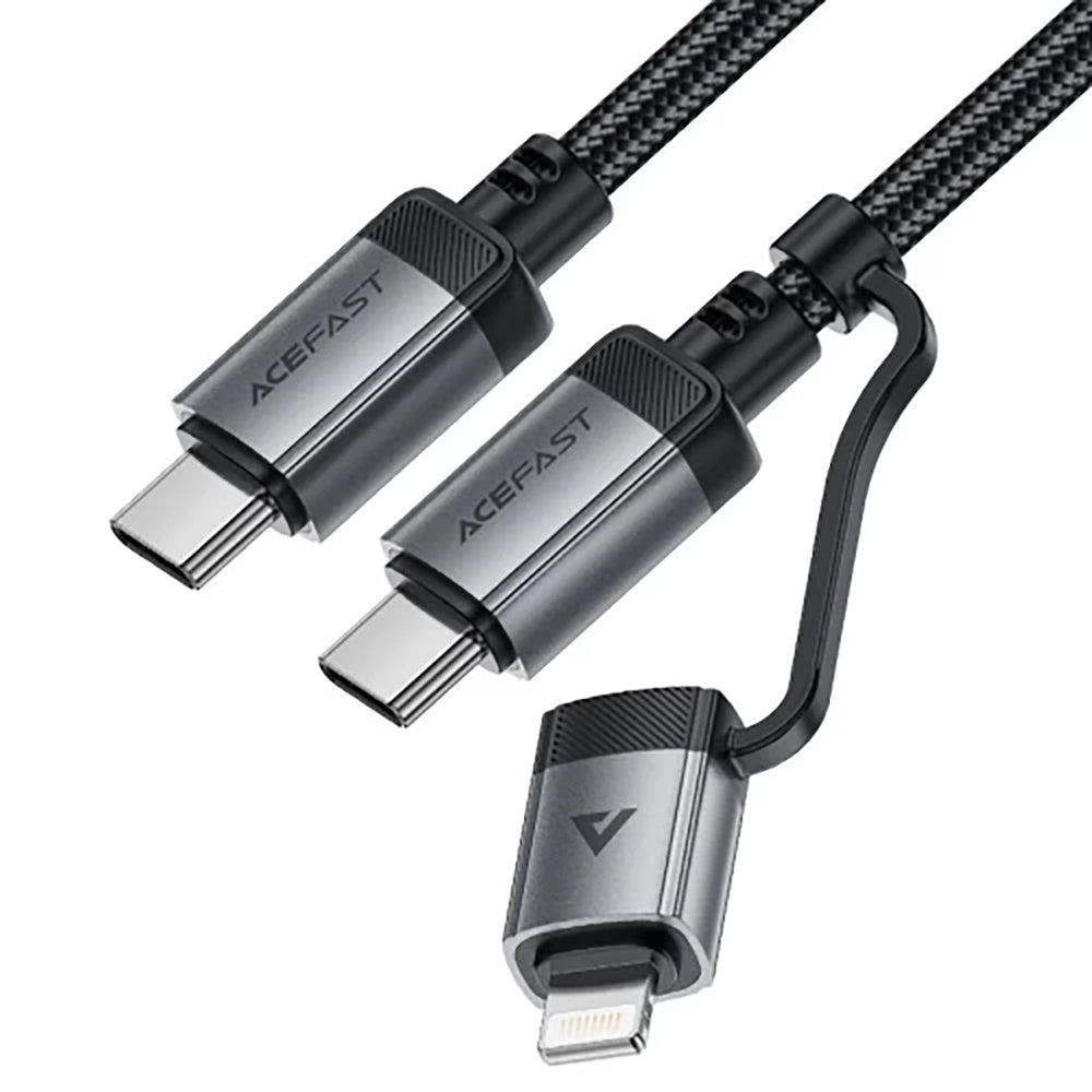 USB-C to Lightning / USB-C Cable Acefast C20-01, 60W, 3A, 1.2m, Black_1