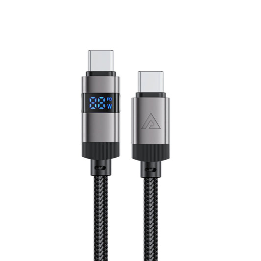 Acefast C15-03 USB-C - USB-C Cable with Display 480Mb/s 60W 1.2m - Black_0