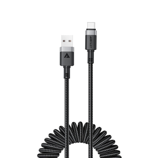 Acefast C14-04 USB-A - USB-C Cable Spring 480Mb/s 3A 1.2m - Black_0