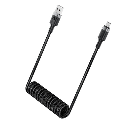 Acefast C14-04 USB-A - USB-C Cable Spring 480Mb/s 3A 1.2m - Black_3