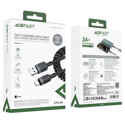 Acefast C14-04 USB-A - USB-C Cable Spring 480Mb/s 3A 1.2m - Black_4