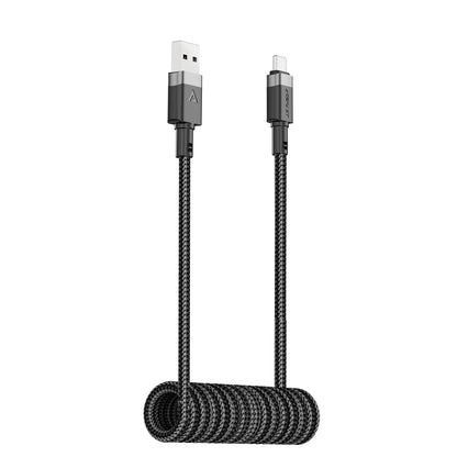 Acefast C14-04 USB-A - USB-C Cable Spring 480Mb/s 3A 1.2m - Black_1