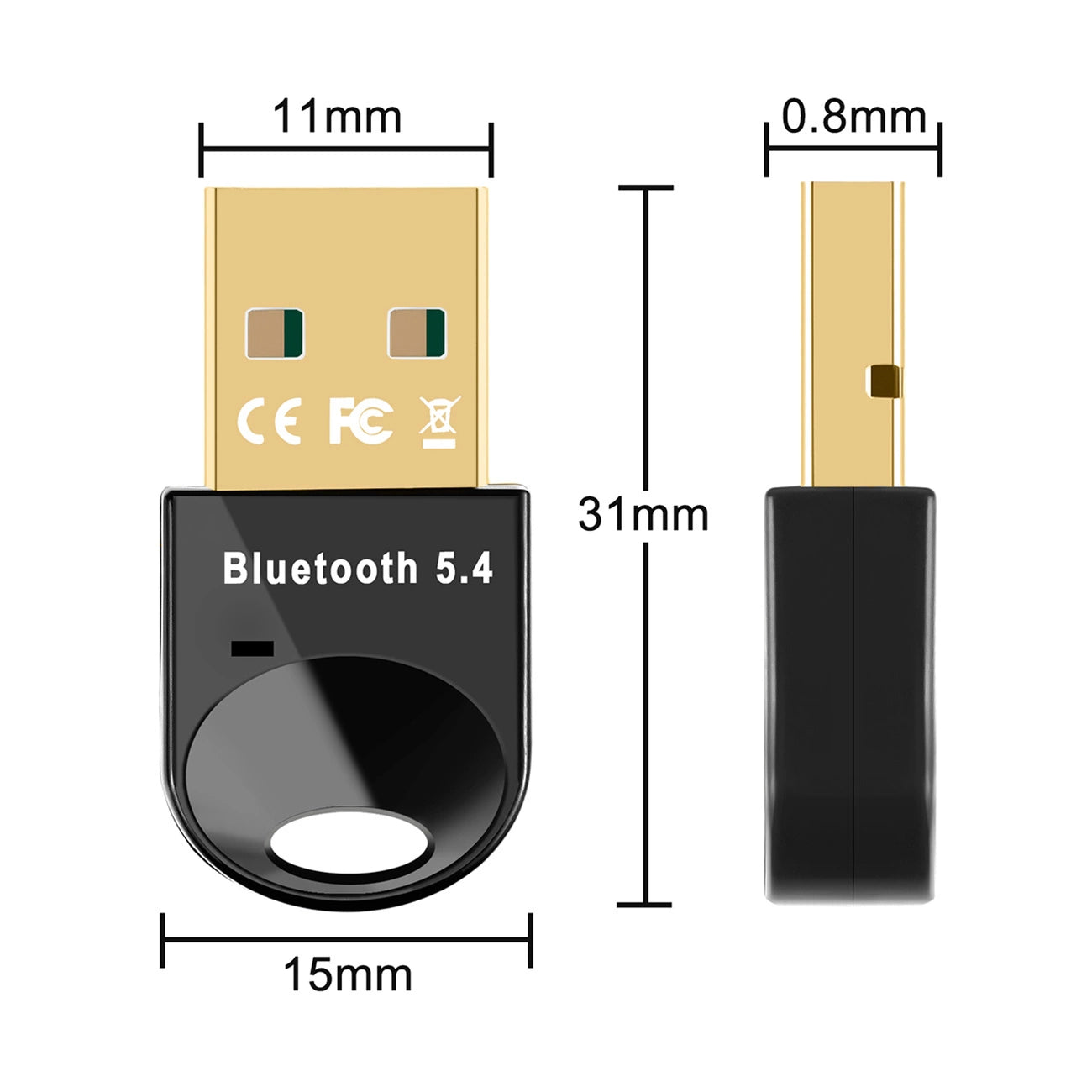 Mini Bluetooth 5.4 Adapter Wozinsky WUSB54YS USB-A Receiver Transmitter for Computer - Black_2
