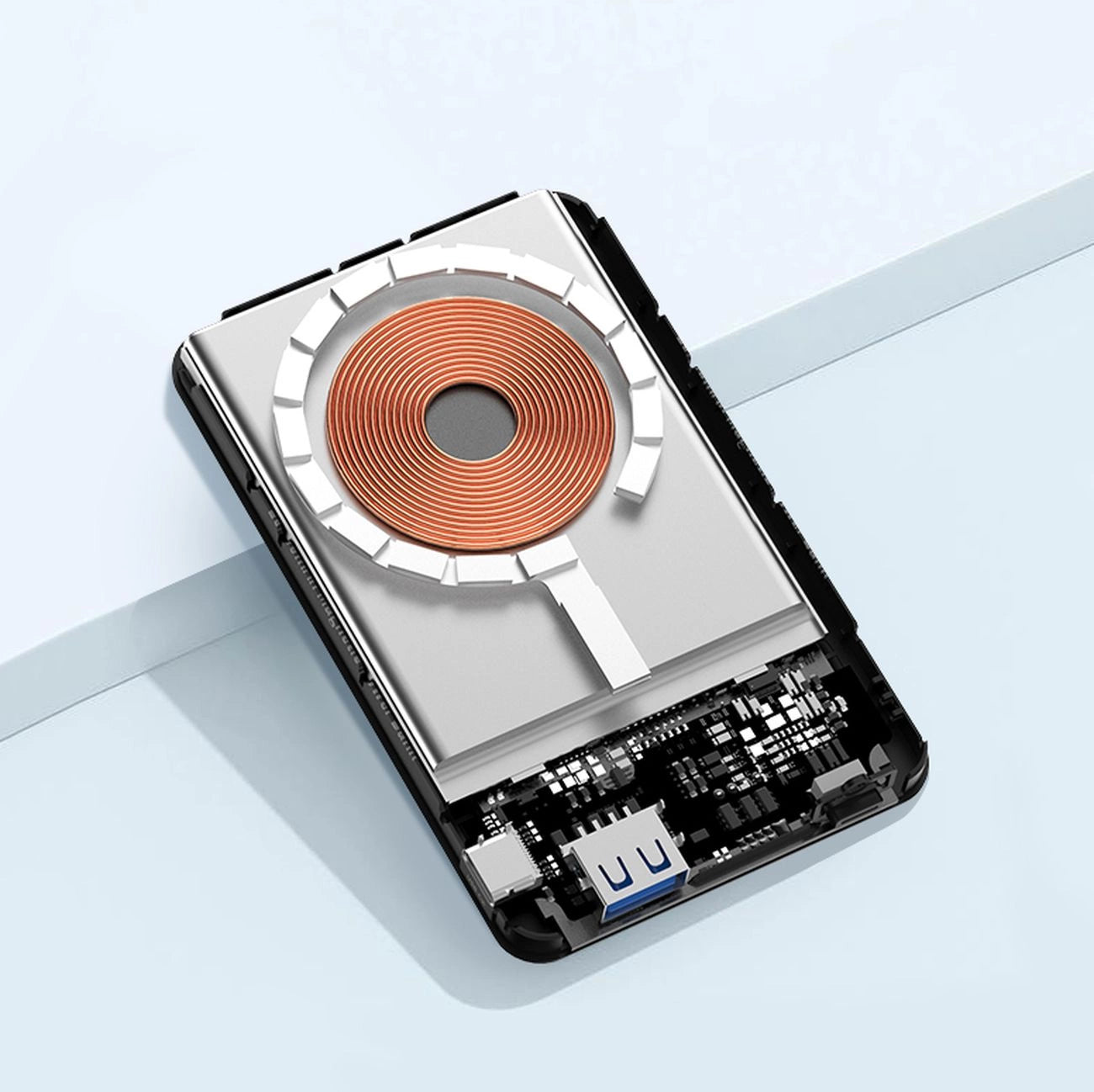 Powerbank Wozinsky WLWP-10KA0Y3S 22.5W PD Qi2 10000 mAh, with stand, 1x USB-A, 1x USB-C - black_22