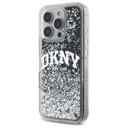 DKNY DKHCP16LLBNAEK iPhone 16 Pro 6.3" black/black hardcase Liquid Glitter Arch Logo_1