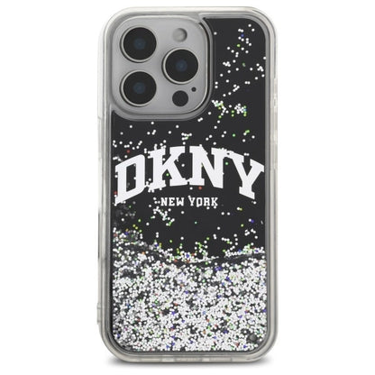 DKNY DKHCP16LLBNAEK iPhone 16 Pro 6.3" black/black hardcase Liquid Glitter Arch Logo_2