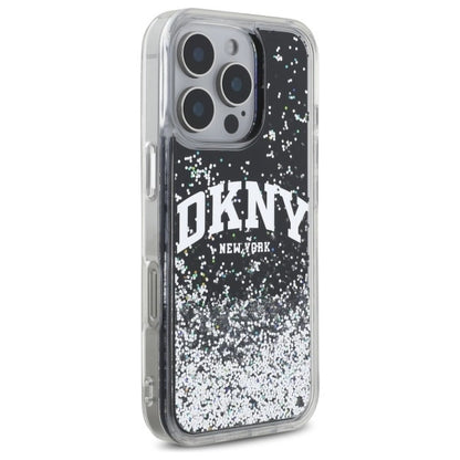 DKNY DKHCP16LLBNAEK iPhone 16 Pro 6.3" black/black hardcase Liquid Glitter Arch Logo_3