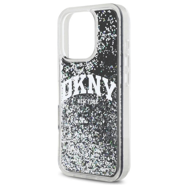 DKNY DKHCP16LLBNAEK iPhone 16 Pro 6.3" black/black hardcase Liquid Glitter Arch Logo_5