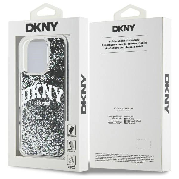 DKNY DKHCP16LLBNAEK iPhone 16 Pro 6.3" black/black hardcase Liquid Glitter Arch Logo_7