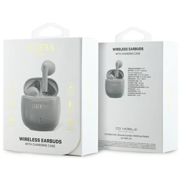 Guess Bluetooth headphones GUTWSJ14ESGE TWS + docking station taupe Printed Classic Logo_3