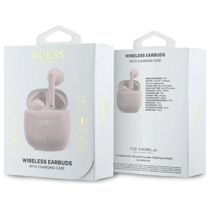 Guess Bluetooth headphones GUTWSJ14ESGP TWS + docking station pink/pink Printed Classic Logo_3