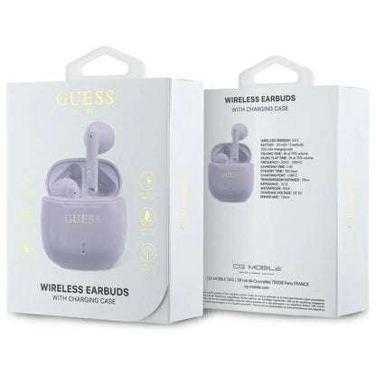 Guess Bluetooth headphones GUTWSJ14ESGU TWS + docking station purple/purple Printed Classic Logo_3