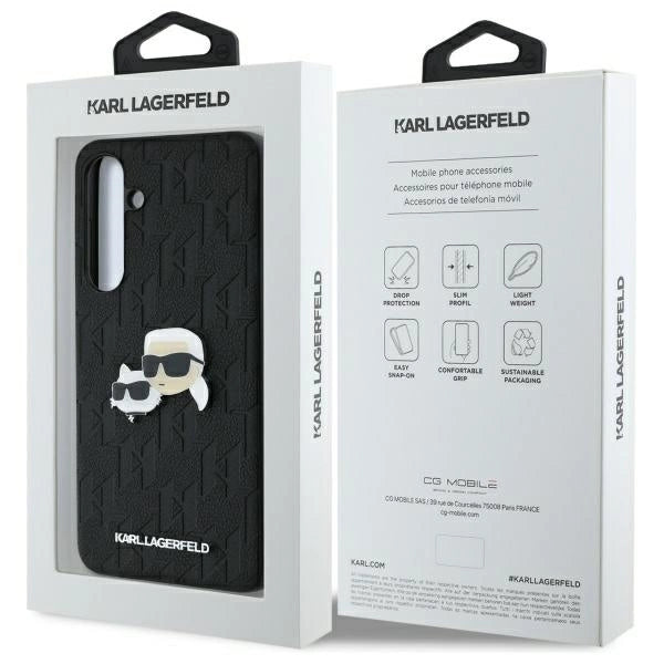 Karl Lagerfeld KLHCS24FEPGKLKCPK Sam S24 FE S721 black/black hardcase Monogram Karl&amp;Chaoupette Head Pin_7