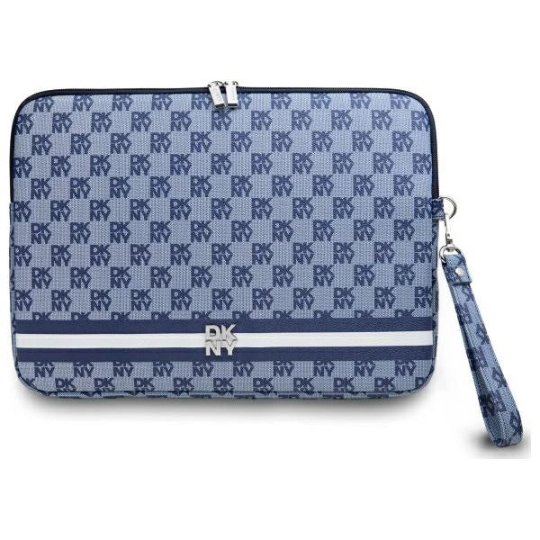 Pokrowiec na laptopa DKNY Sleeve Checkered Pattern Printed Stripes 14" - niebieski_0