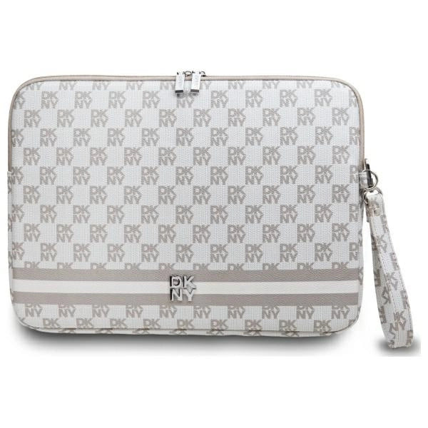 Pokrowiec na laptopa DKNY Sleeve Checkered Pattern Printed Stripes 14" - beżowy_0
