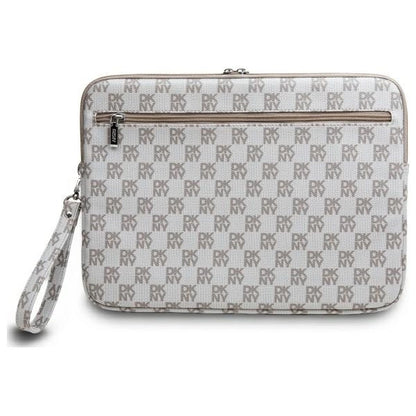 Pokrowiec na laptopa DKNY Sleeve Checkered Pattern Printed Stripes 14" - beżowy_2