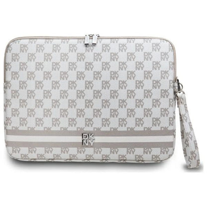 Pokrowiec na laptopa DKNY Sleeve Checkered Pattern Printed Stripes 16" - beżowy_0
