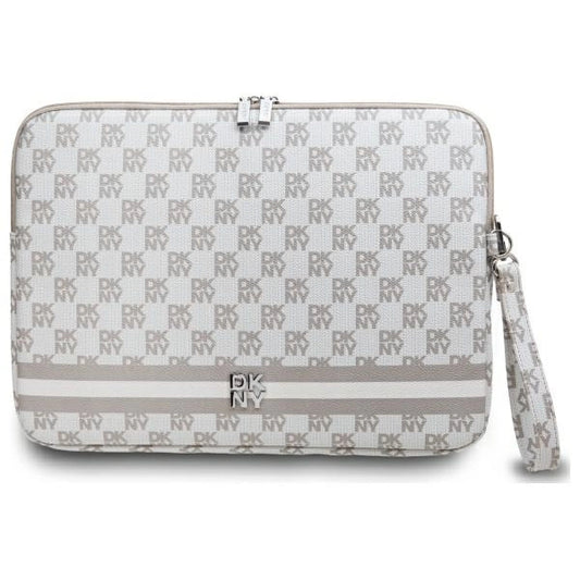 Pokrowiec na laptopa DKNY Sleeve Checkered Pattern Printed Stripes 16" - beżowy_0