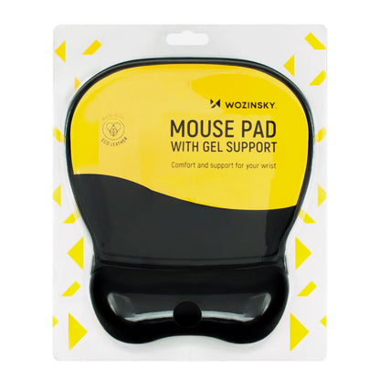 Ergonomic Mouse Pad and Wrist Rest Gel Eco Leather Large Anti-Slip - Black_4