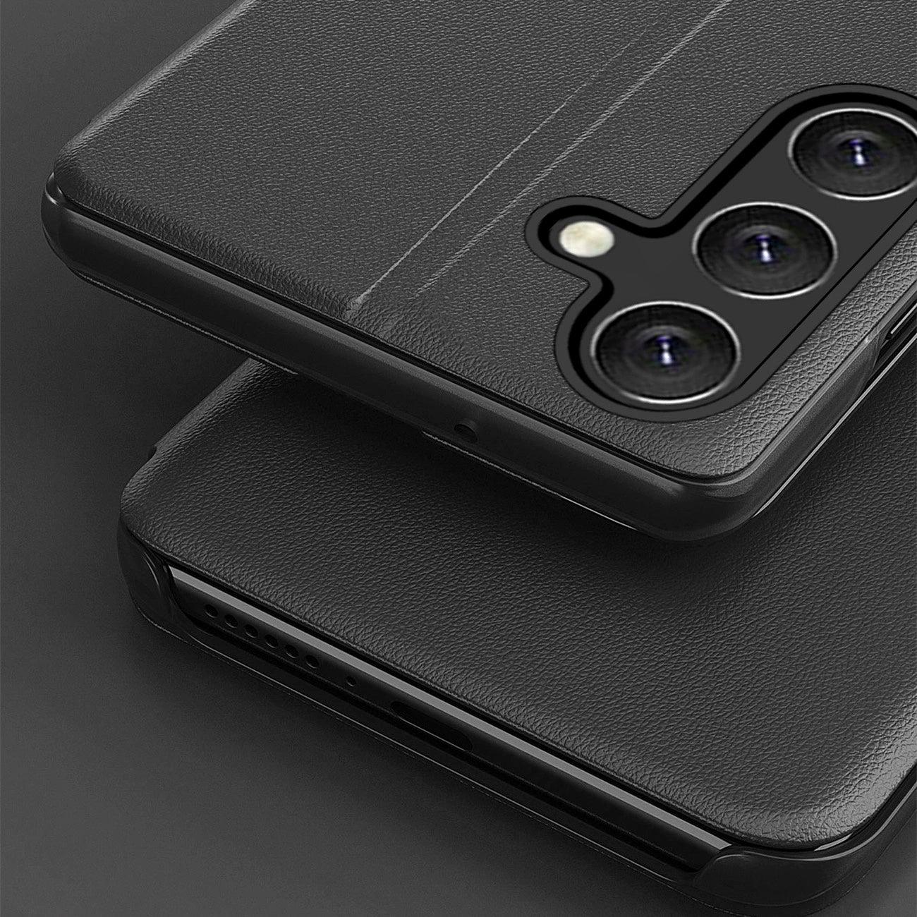 Eco Leather View Case for Samsung Galaxy S25 with Flip Stand - Black_6