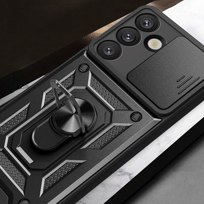 Hybrid Armor Camshield with Camera Cover and Metal Ring for Samsung Galaxy S25 - Black_6