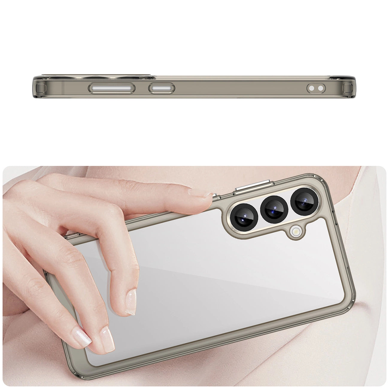 Outer Space Case with Gel Frame for Samsung Galaxy S25+ - Clear Black_3