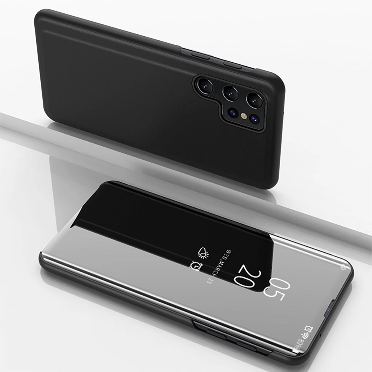Clear View Case for Samsung Galaxy S25 Ultra Flip Cover - Black_0