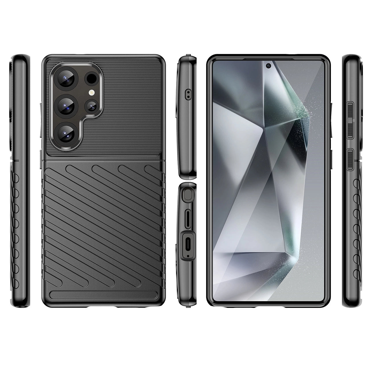 Thunder Case Samsung Galaxy S25 Ultra Silicone Armored Case - Black_2