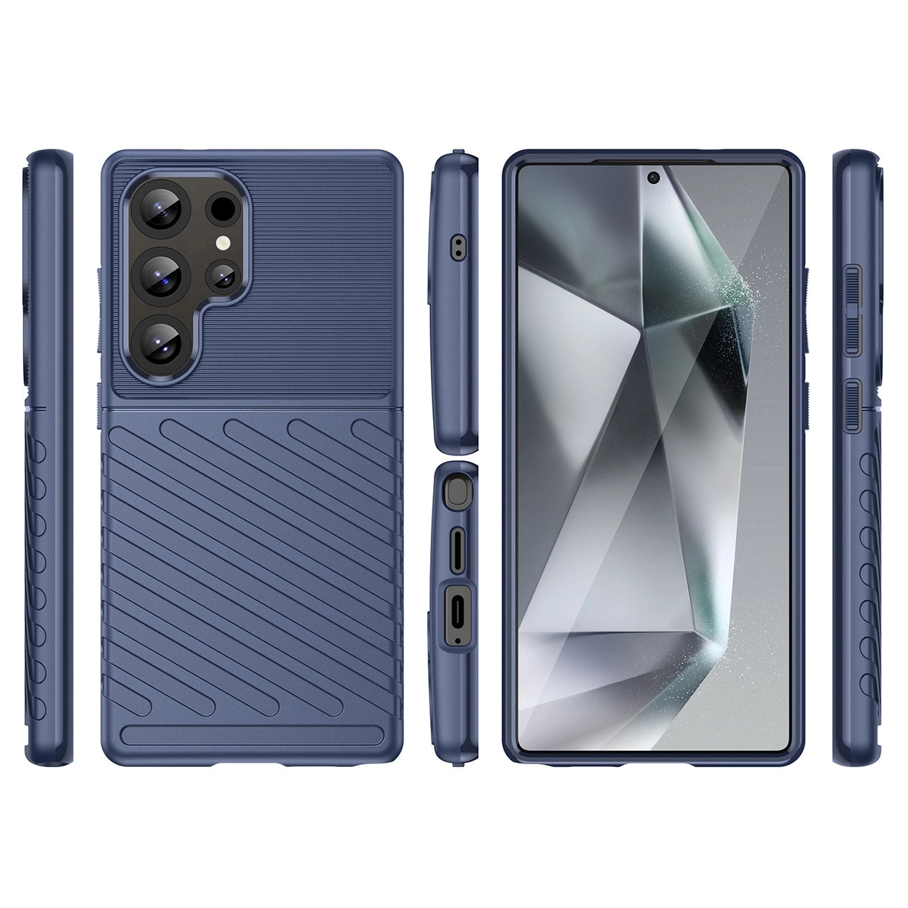 Thunder Case Samsung Galaxy S25 Ultra Silicone Armored Case - Blue_2