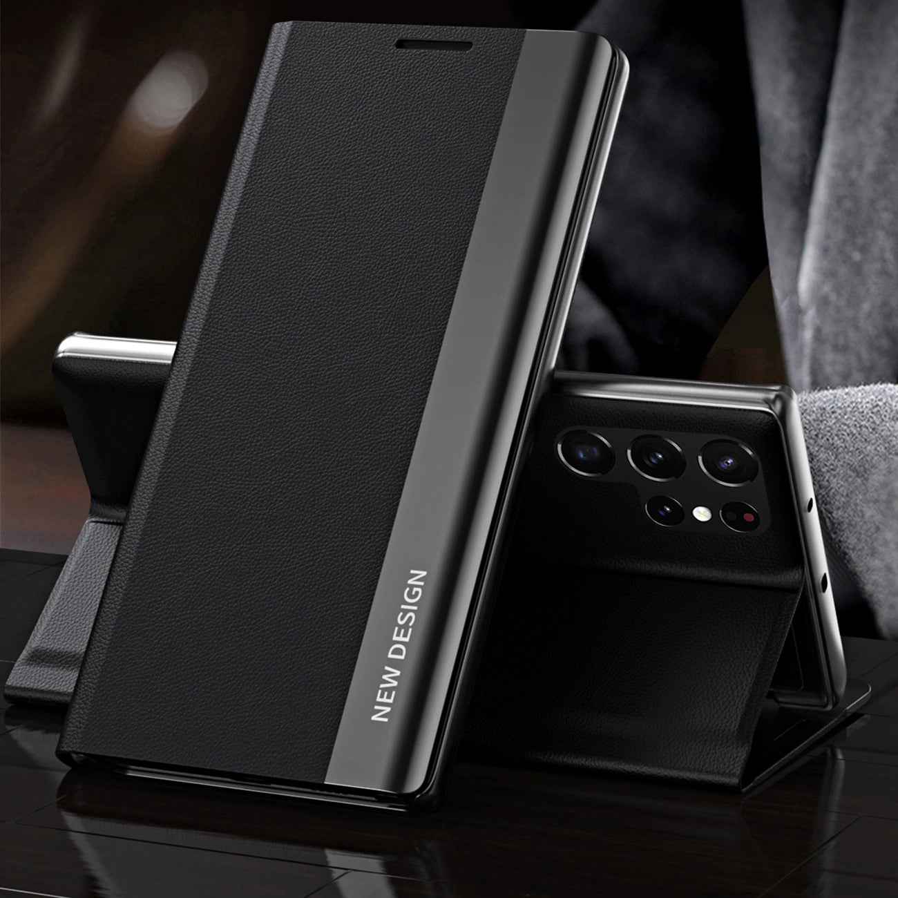 Sleep Case Pro Samsung Galaxy S25 Ultra Case with Flip and Stand - Black_1