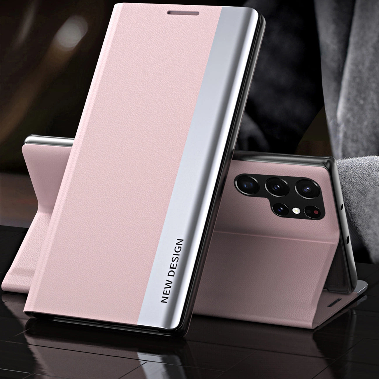 Sleep Case Pro Samsung Galaxy S25 Ultra Case with Flip and Stand - Pink_1