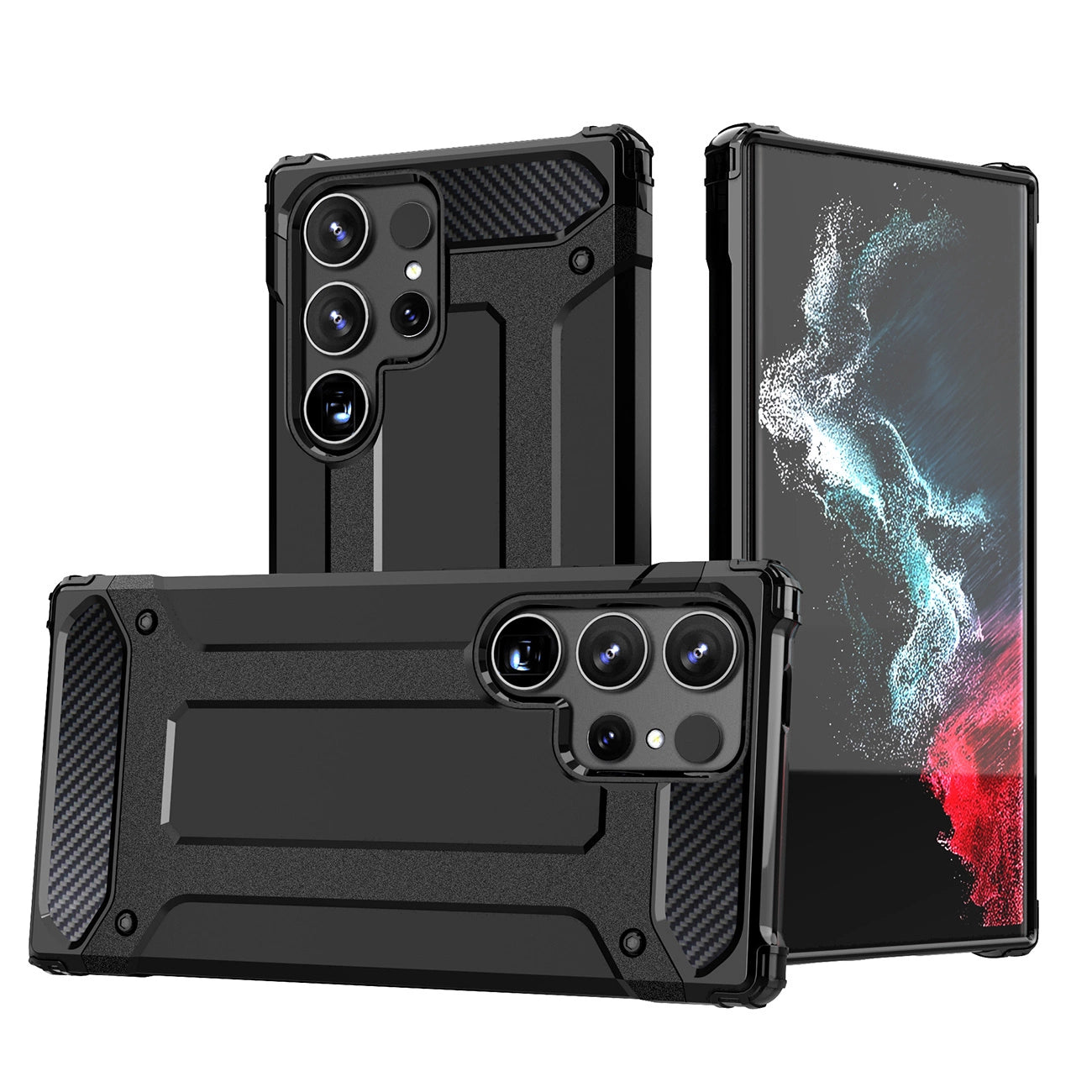 Hybrid Armor Case for Samsung Galaxy S25 Ultra Armored Hybrid Case - Black_0